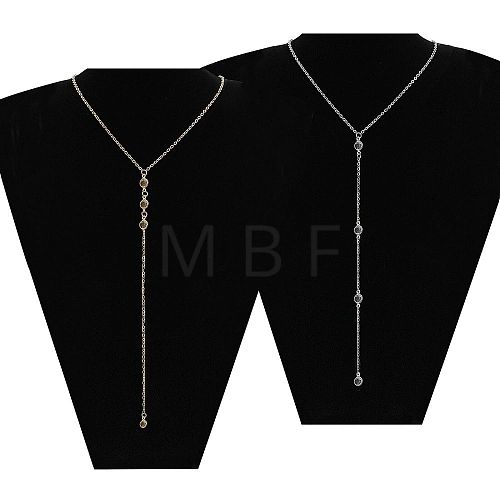 8Pcs 4 Styles Alloy Backdrop Necklace Body Chain NJEW-CA0001-15-1
