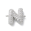 Brass Micro Pave Cubic Zirconia Letter Links KK-I717-04N-P-1