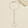 Elegant Brass Imitation Round White Pearl Hand Chain Finger Ring Bracelets for Women KS0811-5