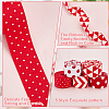 5Pcs 5 Styles Double Sided Polyester Ribbons OCOR-BC0005-43-4