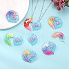 10 Sets Gradient Color Opaque Resin Pendants RESI-SZ0001-91C-5