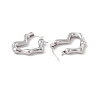 304 Stainless Steel Heart Hoop Earrings for Women EJEW-I267-08P-2