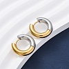 Two Tone 304 Stainless Steel Hinged Hoop Earrings for Women EJEW-A073-01A-4