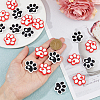 HOBBIESAY 20Pcs 2 Colors Dog Paw Print Food Grade Eco-Friendly Silicone Beads SIL-HY0001-30-3