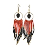 Halloween Glass Seed Tassel Earring for Women EJEW-MZ00798-4