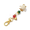 Christmas Santa Claus Handmade Glass Seed Beads Pendant Decorations HJEW-MZ00068-02-4