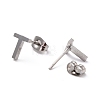 Tarnish Resistant 304 Stainless Steel Greek Alphabet Stud Earrings STAS-D007-07P-10-2