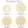 4Pcs 4 Styles Wood Braiding Disk AJEW-YW0002-16-3