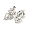 Heart Brass Pave Clear Cubic Zirconia Stud Earrings EJEW-M258-81P-2