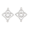 Brass Micro Pave Clear Cubic Zirconia Connector Charms CU-CBA7BFE-03I-P-1