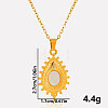 304 Stainless Steel Pave Natural White Shell Teardrop Pendant Necklaces RV9484-4-1