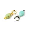 10Pcs 2 Colors Natural Chalcedony Pendants PALLOY-JF05860-02-2
