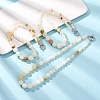 Dyed Round Natural Green Jade Graduated Beaded Necklaces GG-CBAA808-05P-B-1