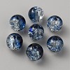 Two Tone Transparent Crackle Glass Beads GLAA-WH0038-15G-1