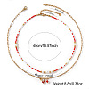 Brass Enamel Red Heart Pendant Double Layer Necklaces XJ8967-3-4