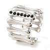 304 Stainless Steel Open Cuff Ring for Women RJEW-F166-04P-01-1