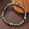 Synthetic Non-magnetic Hematite Beaded Stretch Bracelets for Men WG47D8F-02-1