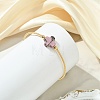 Natural Gemstone & Freshwater Pearl Beaded Copper French Wired Cuff Bangles for Women BJEW-JB13983-3