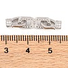 925 Sterling Silver Micro Pave Clear Cubic Zirconia Fold Over Clasps STER-U005-10P-3