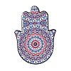 Hamsa Hand/Hand of Miriam with Evil Eye Pattern Porcelain Cup Mats DJEW-H008-01F-1