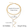 304 Stainless Steel Pave Clear Cubic Zirconia Teardrop Long Tassel Pendant 3 Layer Chain Necklaces for Women WGE5E69-01-6