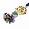 Natural Raw Mixed Stone & Mixed Stone Chips Tassel Pendant Decorations HJEW-P014-01G-3