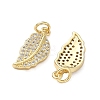 Brass Micro Pave Clear Cubic Zirconia Charms KK-F930-04G-2