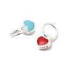 925 Sterling Silver Enamel Heart Charms STER-K188-07S-2