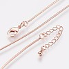 Long-Lasting Plated Brass Snake Chain Necklaces LS-NJEW-K112-04RG-NF-1