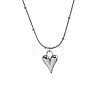 Non-Tarnish Fashionable Ladies Stainless Steel Heart Pendant Necklace AJ5965-2-1