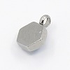 201 Stainless Steel Rhinestone Hexagon Charm Pendants RB-M030-02J-2