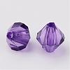 Faceted Bicone Transparent Acrylic Beads DBB4mm-78-2