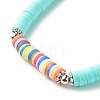 Handmade Polymer Clay Heishi Beads Stretch Bracelet BJEW-JB07372-03-5
