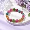 Dyed Natural Malaysia Jade Oval Beaded Stretch Bracelets for Women BJEW-JB11039-2