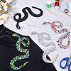 4Pcs 4 Colors Rhinestone Self-adhesion Cloth Patches DIY-FH0007-56-5
