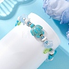 Synthetic Turquoise & Natural Howlite & Imitated Pearl Acrylic Beads Beaided Bead Bracelets BJEW-MZ00343-03-2