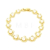 Flower Brass Link Bracelets BJEW-G740-01G-4