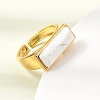 Brass with Natural Howlite Cuff Open Rings for Women GG-CBA0B5A-04G-04-3