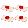 Rectangle 3D Rose Pop Up Paper Greeting Card FIND-WH0152-117-1