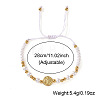 Elegant Round Brass & Imitation Pearl Beads Braided Bead Bracelets FJ6643-4