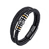 Multi-Layer Braided Leather Cord Bracelets PW-WG94458-01-1