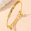 Adjustable Brass Charm Bangles WGD0058-04-1