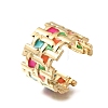 304 Stainless Steel Enamel Cuff Open Rings for Women RJEW-A100-04G-2