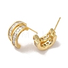 Brass Micro Pave Cubic Zirconia Earrings for Women EJEW-E301-10G-2
