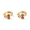 Deep Pink Cubic Zirconia Cherry Hoop Earrings X-EJEW-C028-02G-1