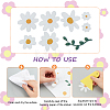6 Sheets Daisy Flower PVC Sticker AJEW-WH0283-48-3