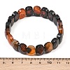 Dyed & Heated Natural Agate Oval Beaded Stretch Bracelet G-E010-01-30-3