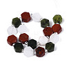 Natural Canada Jade & Red Jasper & Rainbow Moonstone Beads Strands G-T144-17A-01-2