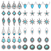 48Pcs 12 Styles Dyed Synthetic Turquoise Pendants FIND-ME0003-33-1