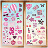 8 Sheets 8 Styles Pink Theme PVC Waterproof Wall Stickers DIY-WH0345-145-1